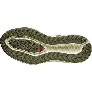 Salomon Aero Glide 3 GRVL M spicy mustard / vanilla ice / deep lichen green pánské běžecké gravel boty podrážka