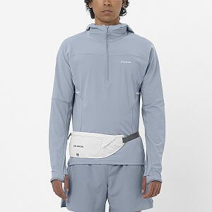 Salomon Sense Aero Hybrid HZ HD M trade winds pánská běžecká mikina s kapucí a 1/2 zipem