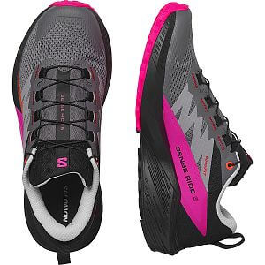 Salomon Sense Ride 5 W plum kitten / black / pink glo horní a boční pohled