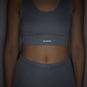 Salomon SHAKEout Core Bra W trade winds sportovní podprsenka