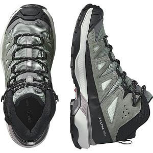 Salomon X Ultra 360 Leather MID Gore-Tex W green milieu / sedona sage / nirvana dámské nepromokavé kotníkové turistické boty