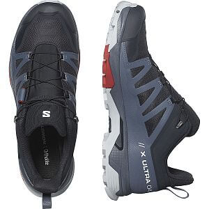 Salomon X Ultra 4 GTX Carbon / Bering sea / Pearl blue boční pohled