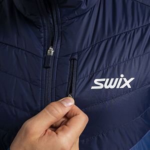 Swix Dynamic Hybrid Insulated Jacket M lake blue/dark navy náprsní kapsa