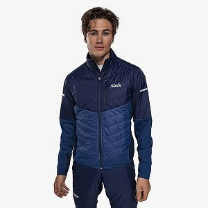 Swix Dynamic Hybrid Insulated Jacket M lake blue/dark navy pánská hybridní bunda na běžky