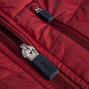 Swix Dynamic Hybrid Insulated Jacket W rhubarb red/Swix red detail zip