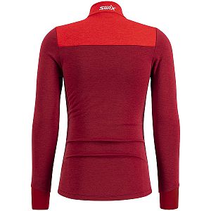 Swix Dynamic Midlayer Half Zip M rhubarb red/swix red zadní pohled