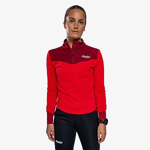 Swix Dynamic Midlayer Half Zip W swix red/rhubarb red dámská běžkařská mikina