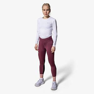 Swix elasťáky Pace High Waist Cropped Tights W Plum přední pohled na postavě