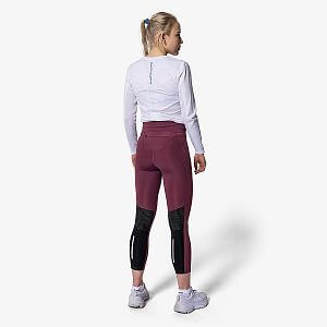 Swix elasťáky Pace High Waist Cropped Tights W Plum zadní pohled na postavě