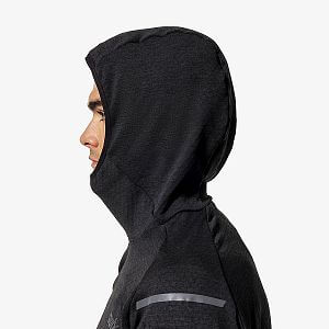 Swix mikina Pace Midlayer Hooded M Black detail kapuce