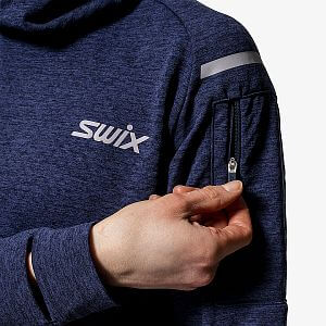 Swix mikina Pace Midlayer Hooded W Dark Navy detail