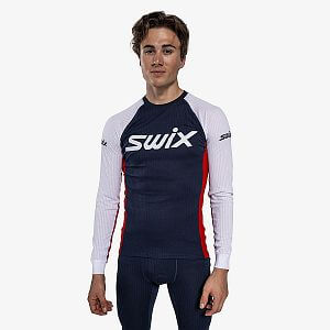 Swix RaceX Classic Long Sleeve M dark navy/bright white pánské tričko na běžky