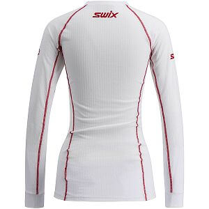 Swix RaceX Classic Long Sleeve W bright white/swix red dámské funkční tričko s dlouhým rukávem
