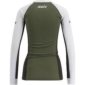 Swix RaceX Classic Long Sleeve W olive / bright white dámské funkční tričko s dlouhýám rukávem na běžky běh i skialpy