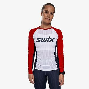 Swix RaceX Classic Long Sleeve W swix red/bright white dámské sportovní tričko na běžky
