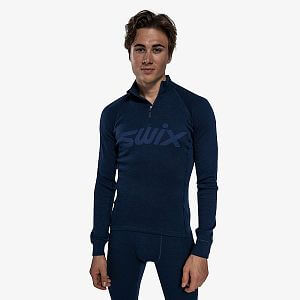 Swix RaceX Merino Half Zip M dark navy pánské tričko na běžky