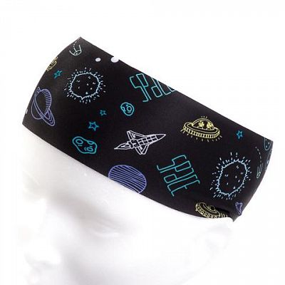 BJEŽ Winter Headband Cosmos black - 7 cm