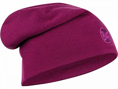 Buff Heavyweight Merino Wool Hat solid raspberry