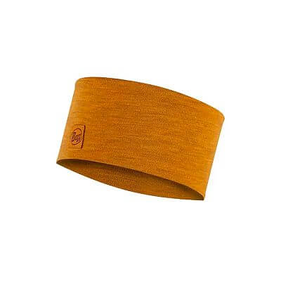 Buff Merino Wide Headband solid mustard