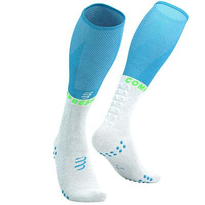 Compressport Full Socks Oxygen norse blue/neon green