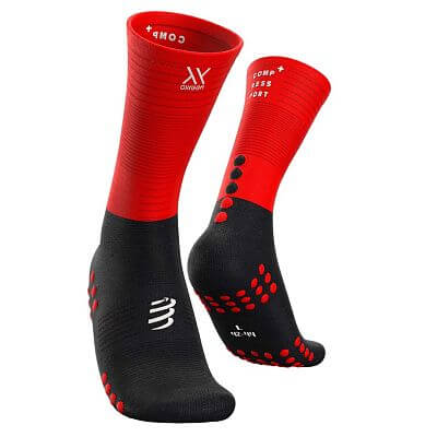 Compressport Mid Compression Socks black/red