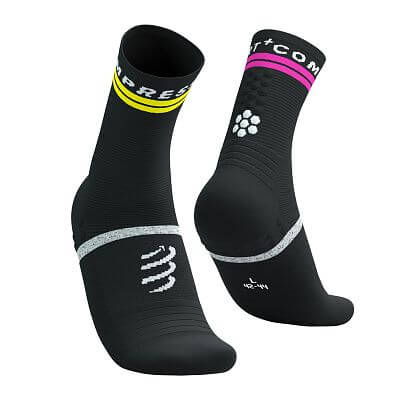 Compressport Pro Marathon Socks V2.0 black / safe yellow / neo pink