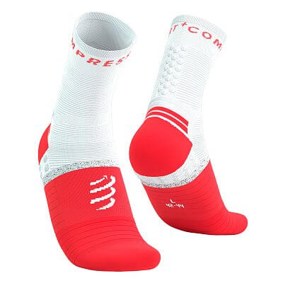 Compressport Pro Marathon Socks V2.0 fluo red/white