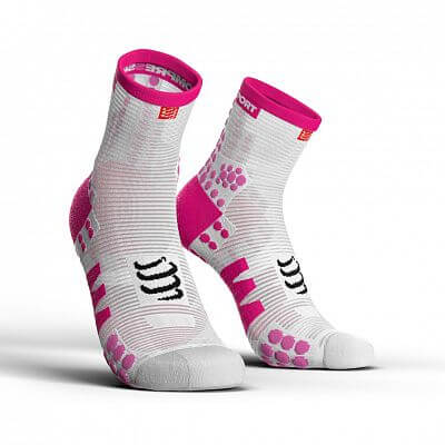 Compressport Pro Racing Socks V3.0 Run High white/pink