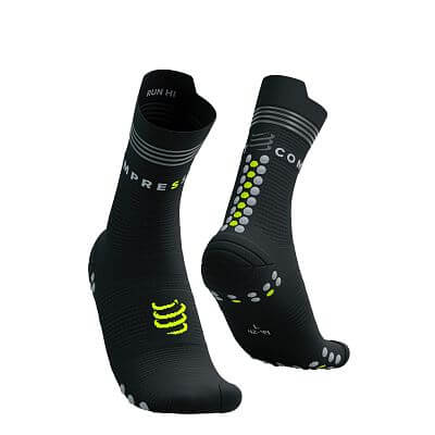 Compressport Pro Racing Socks V4.0 Run High Flash black/fluo yellow