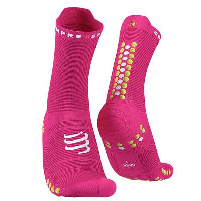 Compressport Pro Racing Socks V4.0 Run High fluo pink/primrose