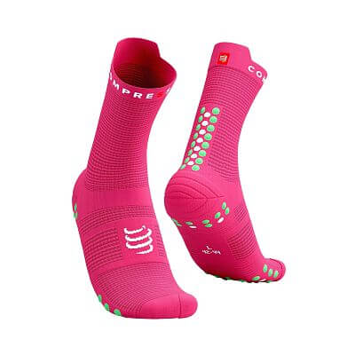 Compressport Pro Racing Socks V4.0 Run High hot pink/summer green