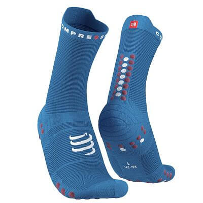 Compressport Pro Racing Socks V4.0 Run High pacific blu/deco rose
