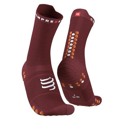 Compressport Pro Racing Socks V4.0 Run High spd apple/dk cheddar