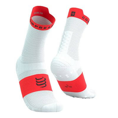 Compressport Pro Racing Socks V4.0 Run High white/fluo red