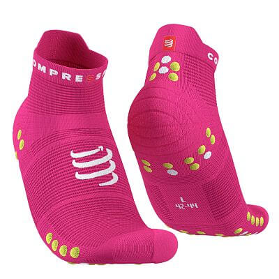 Compressport Pro Racing Socks V4.0 Run Low fluo pink/primrose