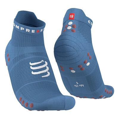 Compressport Pro Racing Socks V4.0 Run Low pacific blue/deco