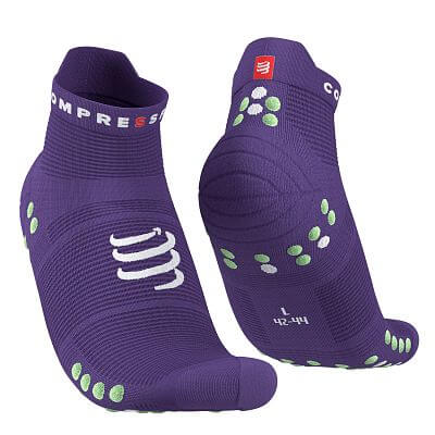 Compressport Pro Racing Socks V4.0 Run Low purple/paradise green