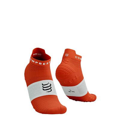 Compressport Pro Racing Socks V4.0 Run Low tigerlily/white