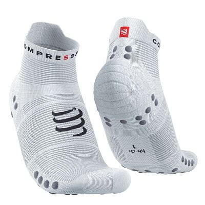 Compressport Pro Racing Socks V4.0 Run Low white/alloy