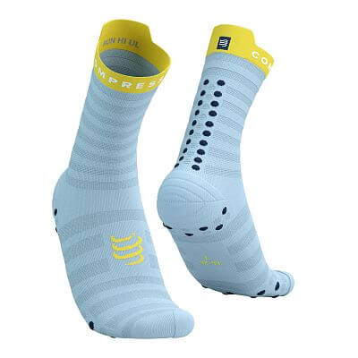 Compressport Pro Racing Socks V4.0 Ultralight Run High cashmere blue/maize