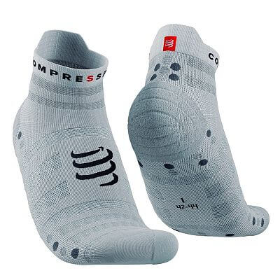 Compressport Pro Racing Socks V4.0 Ultralight Run Low white/alloy