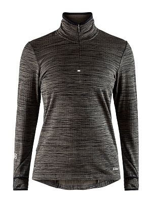 CRAFT Grid LS Zip W black melange