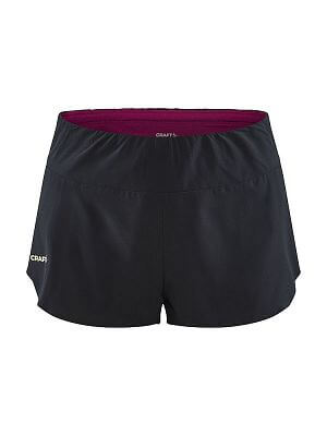 Craft PRO Hypervent Split Shorts W černá s růžovou