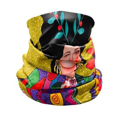 Crazy Idea Neck Gaiter Light hulya flower