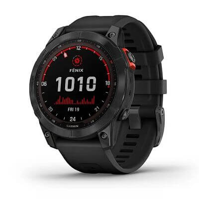 Garmin Fenix 7 Solar - gray / black silicone band