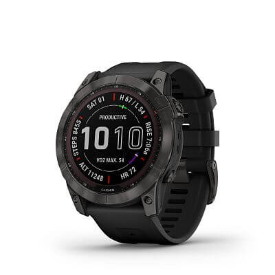 Garmin Fenix 7X PRO Sapphire Solar - grey DLC titanium / black band