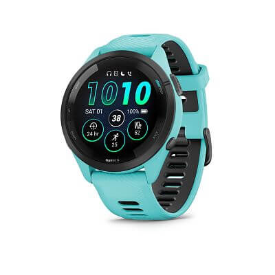 Garmin Forerunner® 265 - luneta Black, pouzdro Aqua, řemínek silicone Aqua/Black