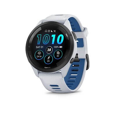 Garmin Forerunner® 265 - luneta Black, pouzdro White, řemínek silicone White/Blue