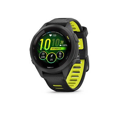 Garmin Forerunner® 265S, luneta Black, pouzdro Black, řemínek silicone Black/Yellow