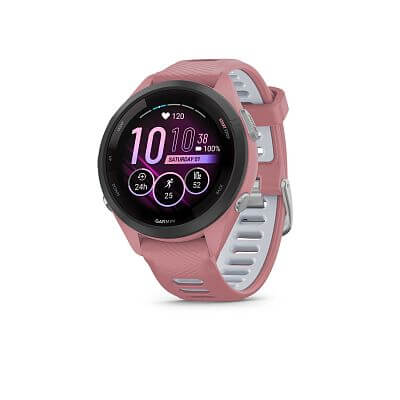 Garmin Forerunner® 265S, luneta Black, pouzdro Pink, řemínek silicone Pink/Grey